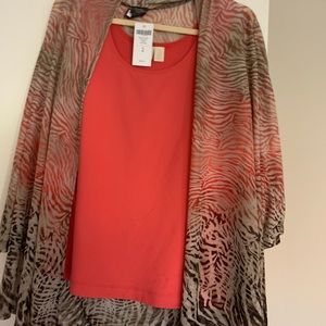 Lovely Chico’s shell and sheer cardigan